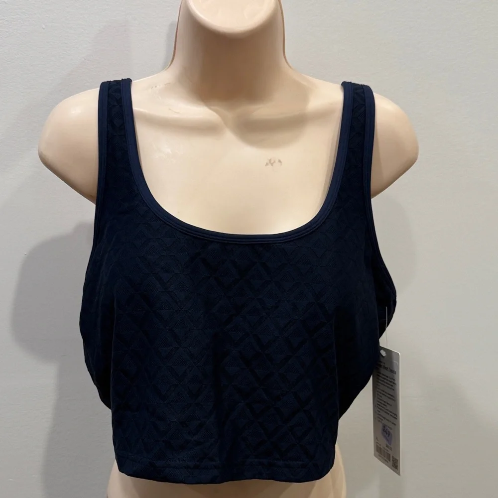 Lululemon Athletica Textured Mesh Tennis Tank Top Blue Women Size XL New
